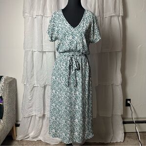 Sienna Sky Green Floral Midi Dress